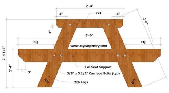 8 foot picnic table plans