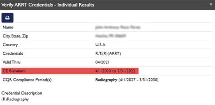 arrt credentials