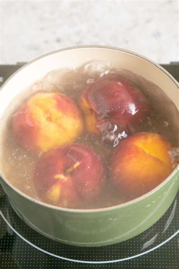 blanching peaches