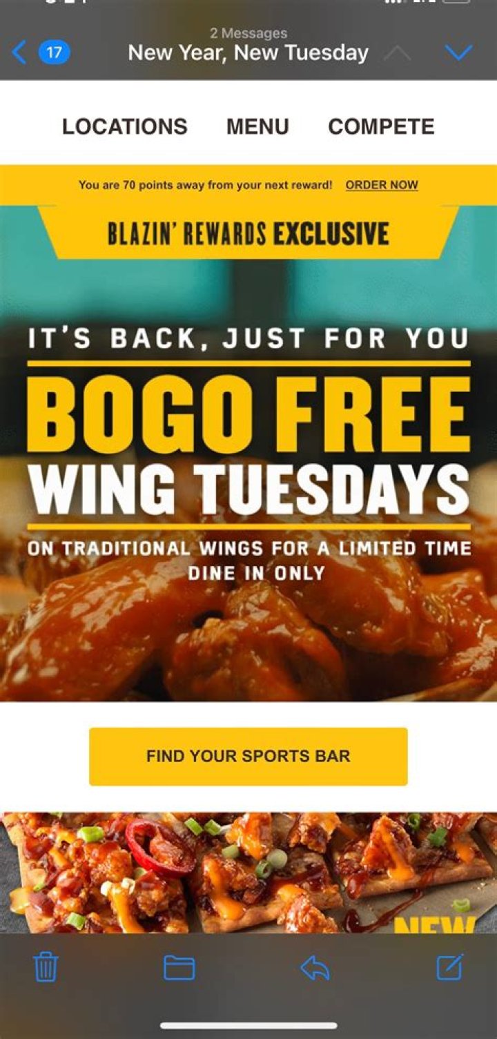 bww bogo tuesday