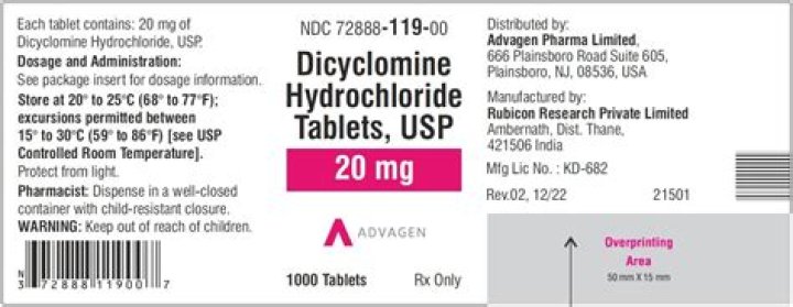 dicyclomine 20 mg used for