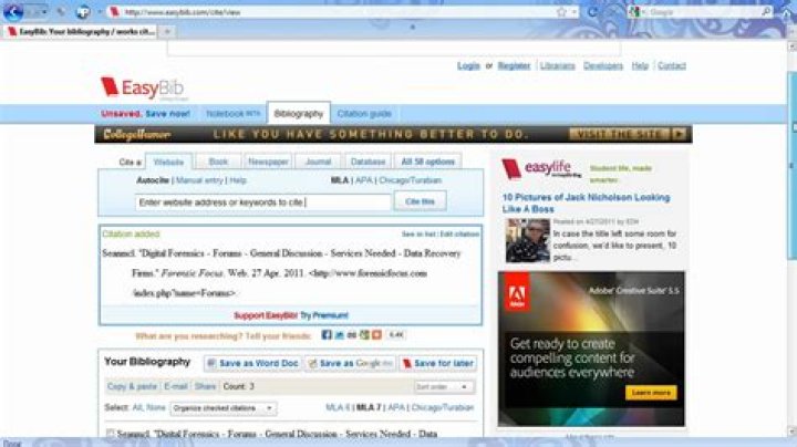 easybib works cited