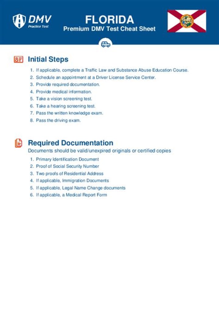 florida dmv written test