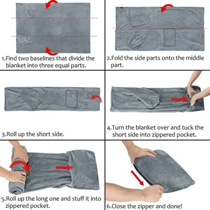 fold blanket into pillow
