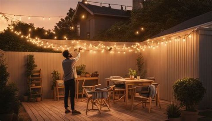 how to hang string lights in backyard without trees