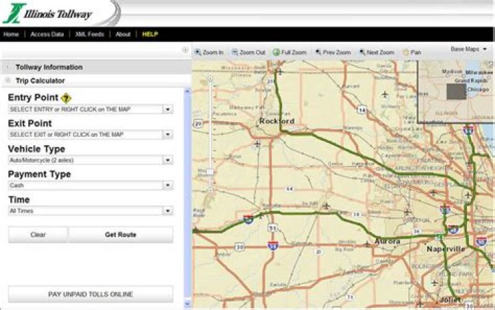 illinois toll plaza map