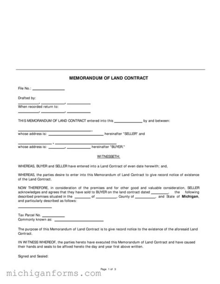 land contract michigan