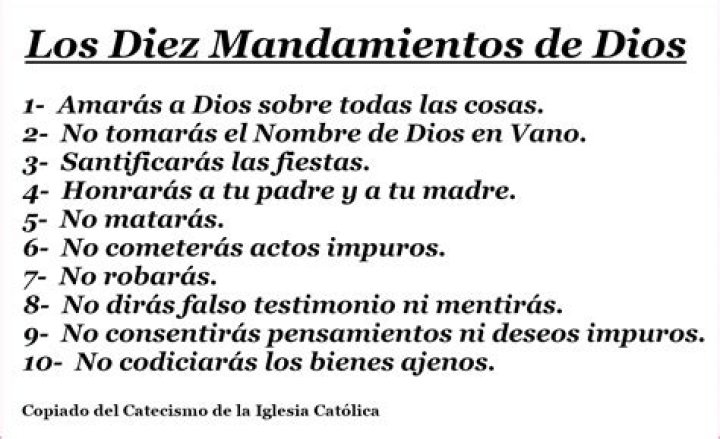 los 10 mandamientos de dios