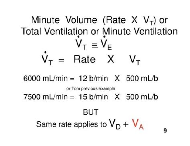 minute ventilation formula
