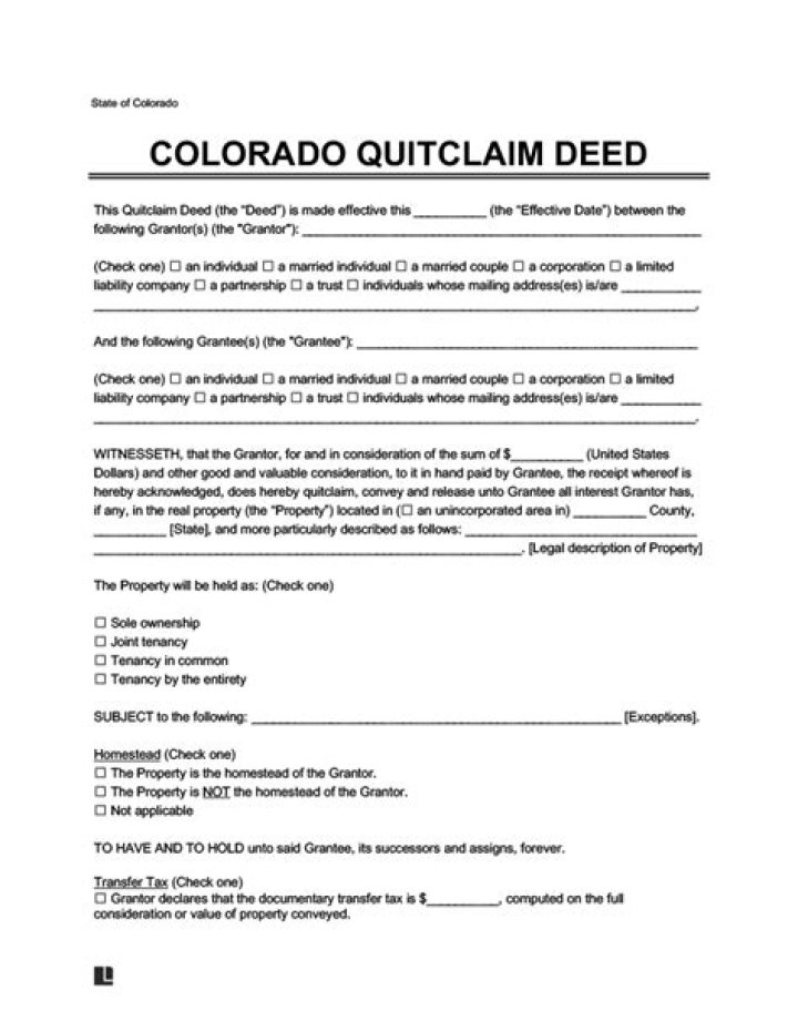 quitclaim deed colorado