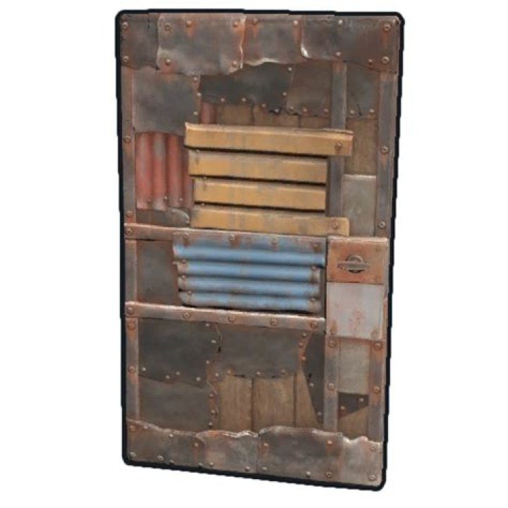 rust sheet metal door