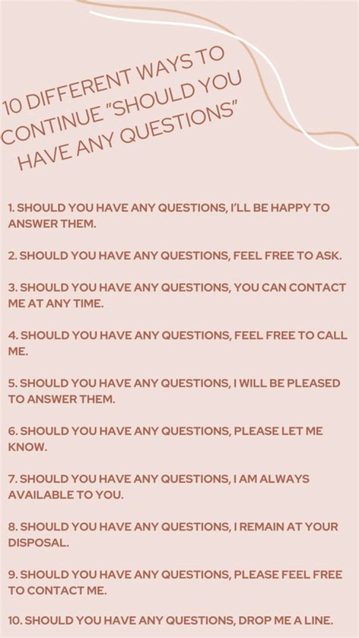 should you have any questions
