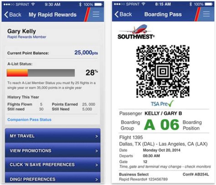 southwest mobile boarding pass