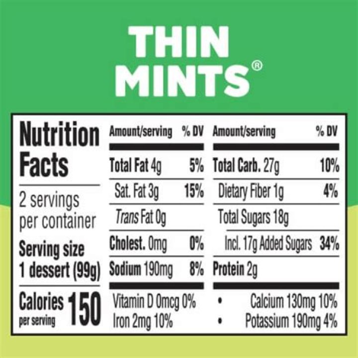 thin mint calories